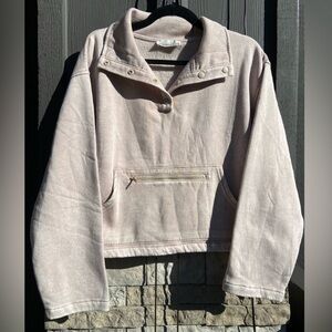 Zenana Outfitters Mineral Washed Cropped Tan Pullover